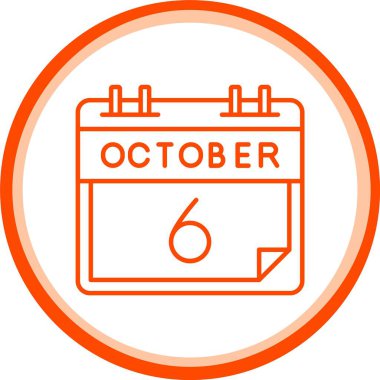 Web kullanımı için 6 Ekim Simgesi, Basit Vektör İllüstrasyonu