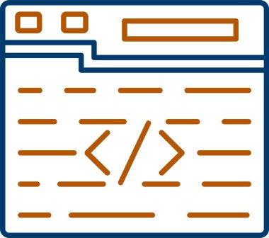 Web Kullanımı için Kodlama Simgesi, Basit Vektör İllüstrasyonu