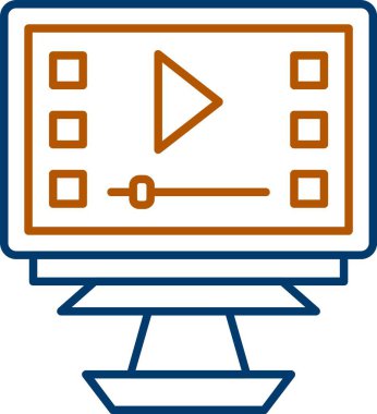 Web Kullanımı için Video Simgesi, Basit Vektör İllüstrasyonu