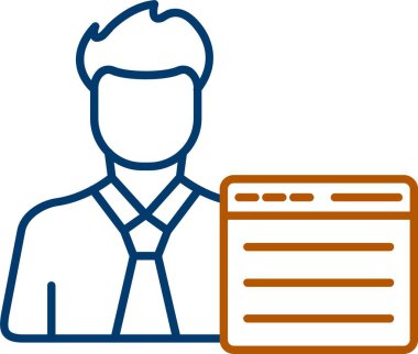 Web kullanımı için Kullanıcı Tarayıcı Simgesi, Basit Vektör İllüstrasyonu