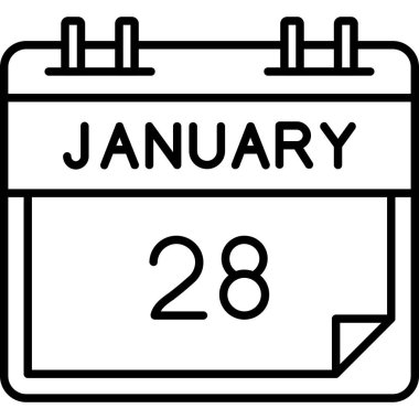 Bir satır takviminde 28 Ocak tarihi