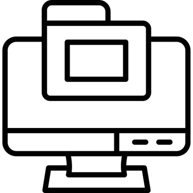 Bilgisayar izleyici simgesi ana hat biçiminde