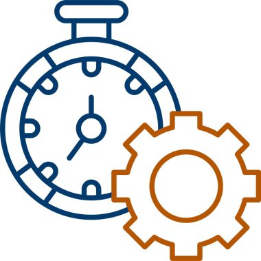 Web kullanımı için Zaman Yönetimi Simgesi, Basit Vektör İllüstrasyonu