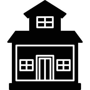 Bina. Web simgesi basit illüstrasyon