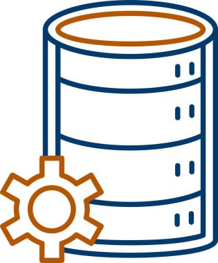 Web Kullanımı için Veritabanı Yönetimi Simgesi, Basit Vektör İllüstrasyonu