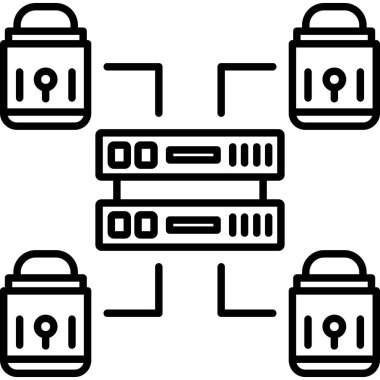 ağ veri teknolojisi simgesi. beyaz arkaplanda izole edilmiş web tasarımı için ağ depolama veri ikonu