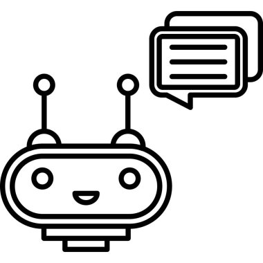 robot. Web simgesi basit illüstrasyon