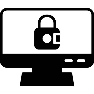 Güvenlik sistemi kilidi simgesi. Beyaz arkaplanda izole edilmiş web tasarımı için basit bir güvenlik sistemi kilidi vektör simgesi çizimi