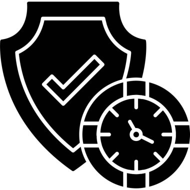 Alarm saati güvenlik simgesi ana hatları biçiminde