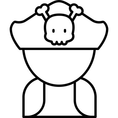 Cadılar Bayramı şapkalı kafatasının vektör çizimi