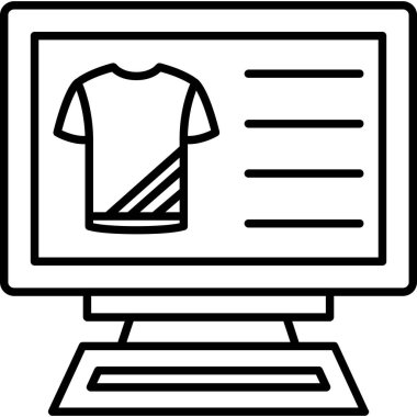 giyim modası simgesi ana hatlar biçiminde