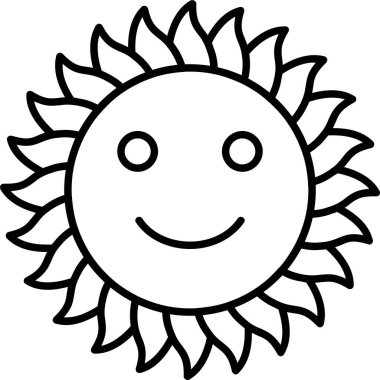 Yaz güneşinin simgesi, yazla ilgili vektör çizimi