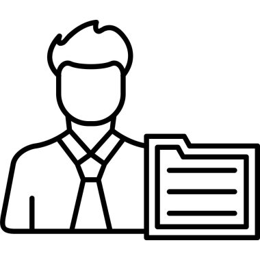 Evrak çantası simgesine sahip iş adamı, taslak biçimi