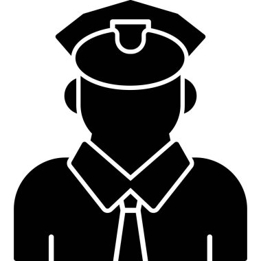Şapka vektör simgesi olan polis memuru