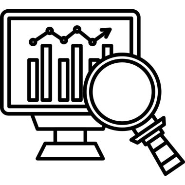 analitik grafik ikon vektör illüstrasyonu