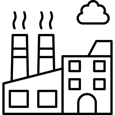 fabrika inşaat endüstrisi simgesi ana hatları biçiminde