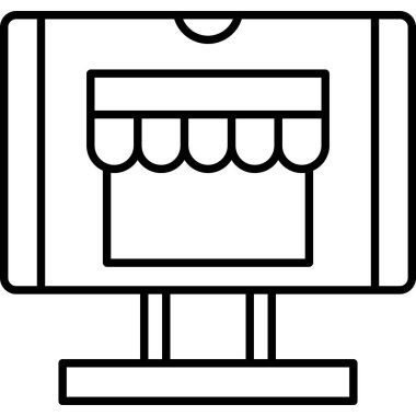 dükkan çevrimiçi depolama simgesi ana hat biçiminde