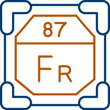 87 Fransiyum Simgesi, Web Kullanımı için Basit Vektör İllüstrasyonu