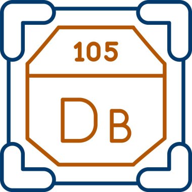 105 Dubnium Simgesi, Web Kullanımı için Basit Vektör İllüstrasyonu