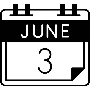 Haziran Glyph vektörü Simge Tasarımı