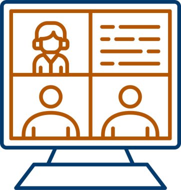 Web kullanımı için Webinar Simgesi, Basit Vektör İllüstrasyonu