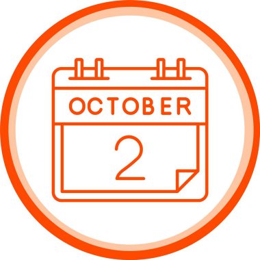 2 Ekim Simgesi, Web Kullanımı için Basit Vektör İllüstrasyonu