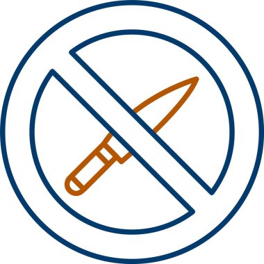 Web Kullanımı için Şiddet Simgesi Yok, Basit Vektör İllüstrasyonu