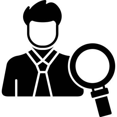 İş adamı arama büyüteci