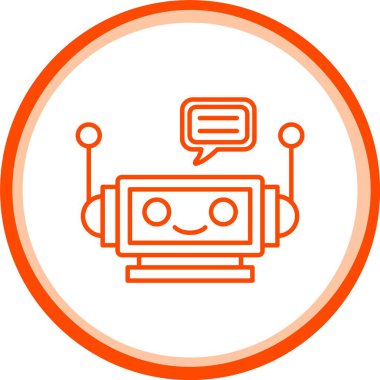 Bir robot simgesinin vektör illüstrasyonu