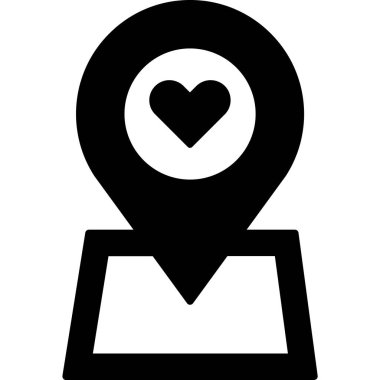 pin konumu simgesi. Web için basit konum haritası vektör simgesi çizimi