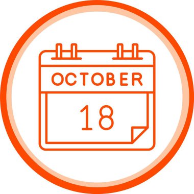 18 Ekim Simgesi, Web Kullanımı için Basit Vektör İllüstrasyonu