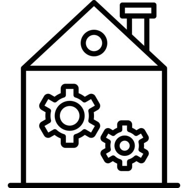 Eve. Web simgesi basit illüstrasyon