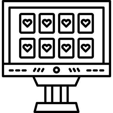 kalp sembolü vektör simgesine sahip bilgisayar masaüstü