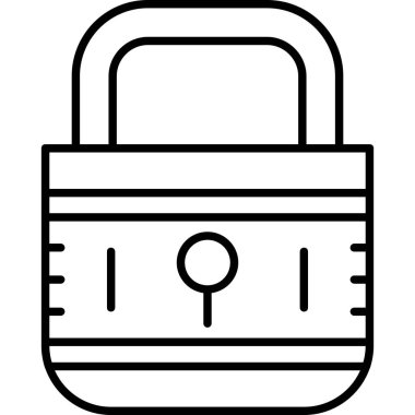 Asma kilit. Web simgesi basit illüstrasyon