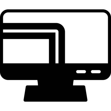 bilgisayar monitörü simgesi, basit illüstrasyon