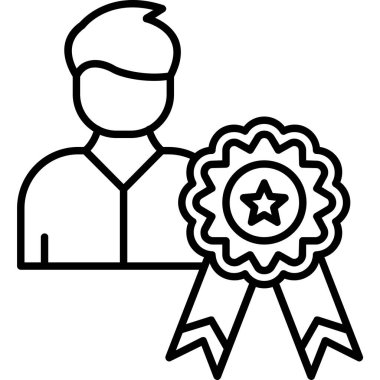 Rozet ödülü ikonu ana hatlarıyla