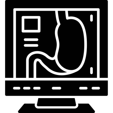 Bilgisayar monitör simgesini, basit vektör çizim