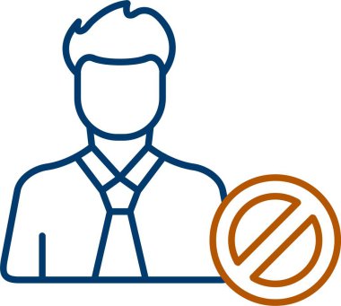 Web kullanımı için Kullanıcı Yasağı Simgesi, Basit Vektör İllüstrasyonu