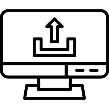 Ekran simgesi dış hat vektörünü izle. Online bilgisayar. monitör görüntüsü