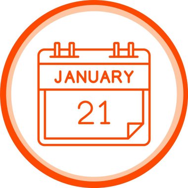 Web Kullanımı için 21 Ocak Simgesi, Basit Vektör İllüstrasyonu