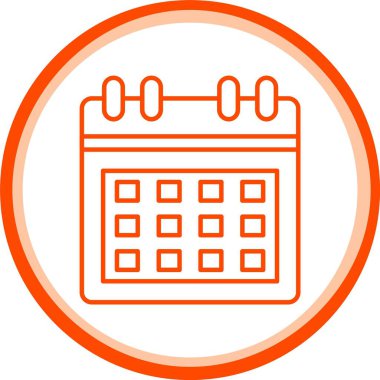 Takvim Satırı Çember Vektör Simgesi Tasarımı