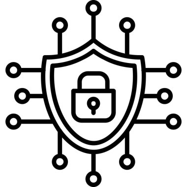 güvenlik simgesi vektör illüstrasyonu