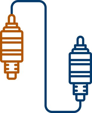 Jack Kablo Simgesi, Web Kullanımı için Basit Vektör İllüstrasyonu