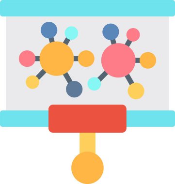 Molekül molekül simgesi düz biçiminde