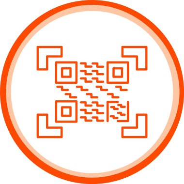 QR Kod Simgesi, Web Kullanımı için Basit Vektör İllüstrasyonu