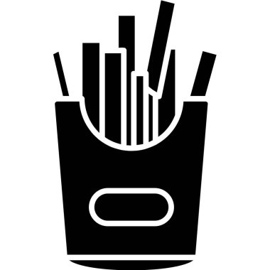 Patates kızartması. Basit illüstrasyon