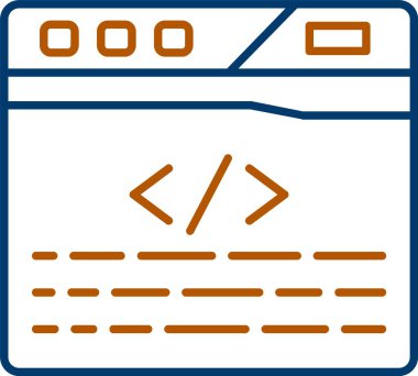 Web Kullanımı için Kodlama Simgesi, Basit Vektör İllüstrasyonu