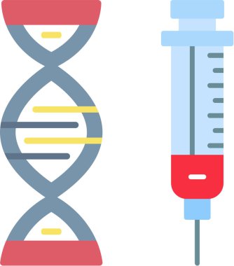 Şırıngalar ve aşı simgesi düz biçimde