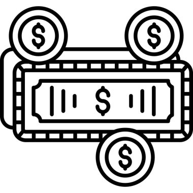 Dolar simgesi vektör illüstrasyonu
