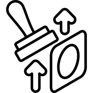 Boya fırça simgesi. Anahat boya fırça vektör simgesi beyaz arka plan üzerinde izole web tasarımı için